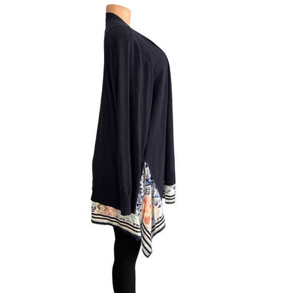 Chico’s Scarf Hem Cardigan Sweater Navy Blue - Picture 4 of 12